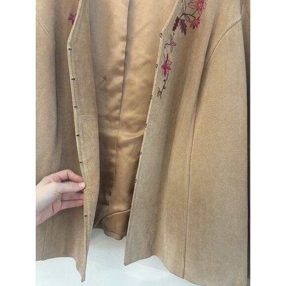 BANDOLINO SUEDE WOMEN’S JACKET 100% LEATHER EMBROIDERED SIZE 20 Country Western - Picture 5 of 5